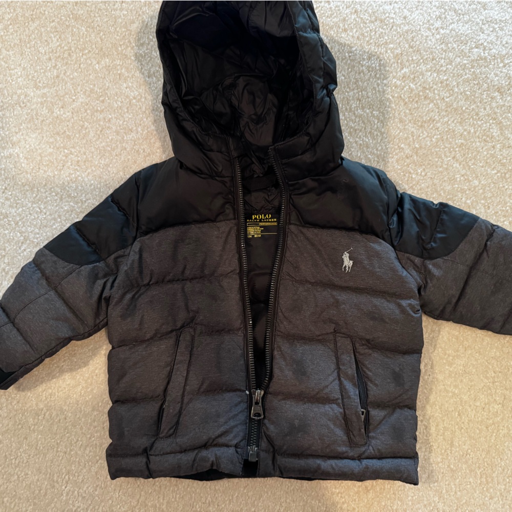 Ralph Lauren Black Puffer Jacket with Logo